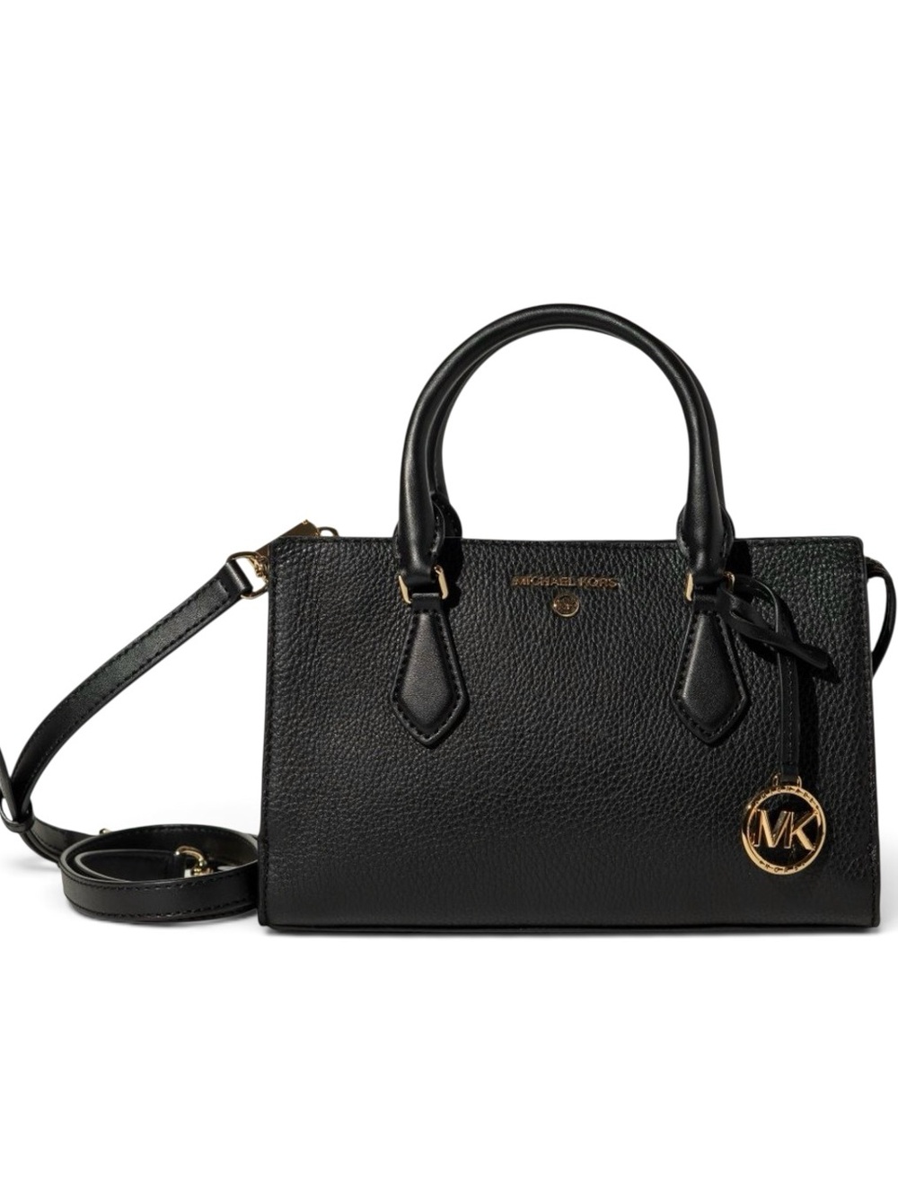 MICHAEL MICHAEL KORS Valerie Small Pebbled Leather Satchel Black NWT